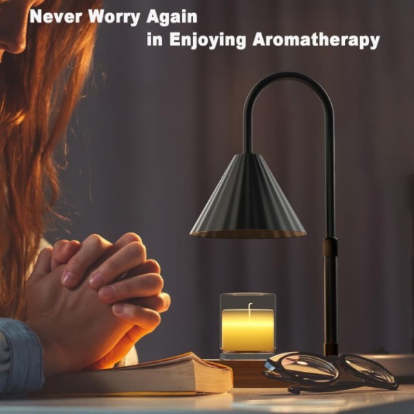 Candle Warmer Lamp: Dimmable Electric Candle Warmer with Timer and 2 Bulbs, Height Adjustable Candle Lamp Compatible with Small Large Candle, Aromatic Candle Holder for Home Decor, Gift for Mom